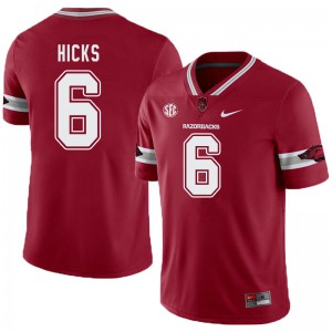Men's Arkansas #6 Ben Hicks Cardinal Alternate University Jersey 507715-716