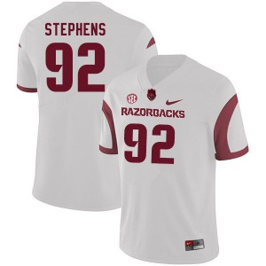 Men's University of Arkansas #92 Chad Stephens White Stitched Jersey 358873-482