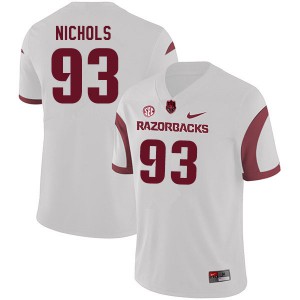 Men Arkansas #93 Isaiah Nichols White Football Jerseys 887716-543