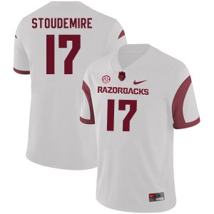 Men Arkansas #17 Jimmie Stoudemire White Stitched Jerseys 242450-760