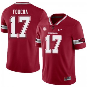 Men University of Arkansas #17 Joe Foucha Cardinal Alternate Football Jersey 339033-679