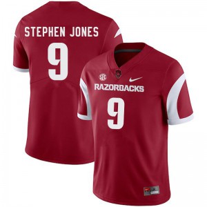 Mens Arkansas #9 John Stephen Jones Cardinal Stitched Jersey 360861-908