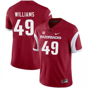 Men's Razorbacks #49 McKinley Williams Cardinal Stitched Jersey 801301-207