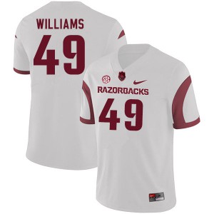 Men's Arkansas Razorbacks #49 McKinley Williams White Player Jersey 722678-400