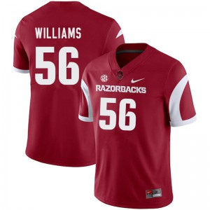 Men's Arkansas #56 Zach Williams Cardinal Embroidery Jersey 858500-764