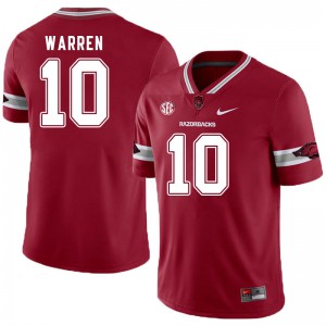Men University of Arkansas #10 De'Vion Warren Cardinal Alternate Official Jerseys 974036-235
