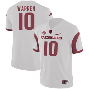 Men Arkansas #10 De'Vion Warren White NCAA Jerseys 803784-565
