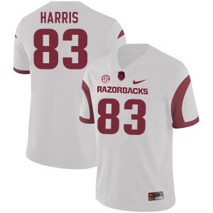 Mens Arkansas Razorbacks #83 Chris Harris White University Jerseys 869968-476