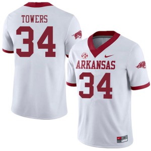 Men Arkansas #34 J.T. Towers White Alternate Alumni Jerseys 682145-465