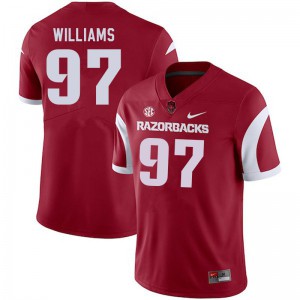 Men Arkansas #97 Jalen Williams Cardinal Embroidery Jerseys 796211-283