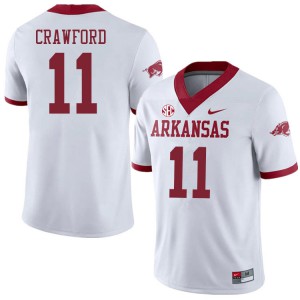 Men Arkansas #11 Jaquayln Crawford White Alternate Football Jerseys 956381-650