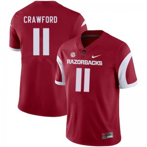 Men's Arkansas #11 Jaquayln Crawford Cardinal Stitched Jersey 596888-131
