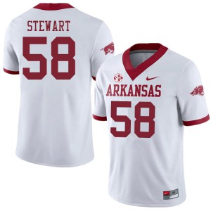 Men's Arkansas Razorbacks #58 Jashaud Stewart White Alternate NCAA Jerseys 156674-693