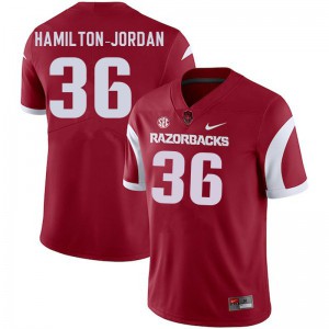 Men Razorbacks #36 Jermaine Hamilton-Jordan Cardinal Stitched Jerseys 656840-687