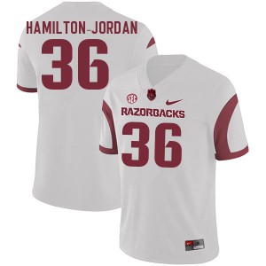 Men Arkansas #36 Jermaine Hamilton-Jordan White Alumni Jersey 719098-860