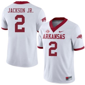 Men University of Arkansas #2 Ketron Jackson Jr. White Alternate Alumni Jerseys 652032-763