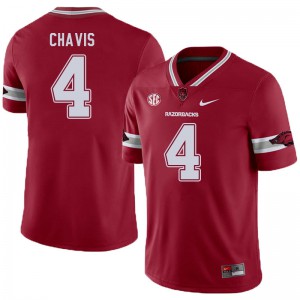 Men's University of Arkansas #4 Malik Chavis Cardinal Alternate Stitch Jerseys 932022-999