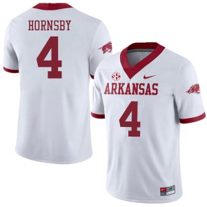 Men Arkansas #4 Malik Hornsby White Alternate Player Jersey 839650-649