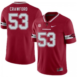 Men's Arkansas #53 Ty'Kieast Crawford Cardinal Alternate Football Jersey 480982-316