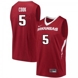 Mens Arkansas Razorbacks #5 Arlando Cook Cardinal Official Jerseys 764313-173