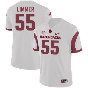 Mens Razorbacks #55 Beaux Limmer White Embroidery Jersey 828214-468