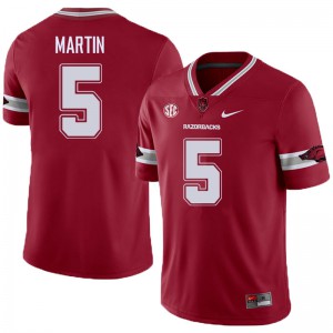 Men's University of Arkansas #5 Brandon Martin Cardinal Alternate Football Jerseys 762115-316