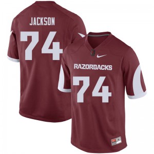Men Razorbacks #74 Colton Jackson Cardinal NCAA Jersey 559074-576