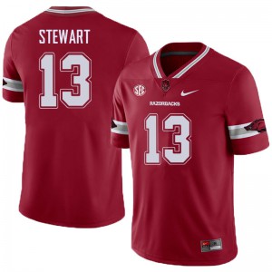 Men's University of Arkansas #13 Deon Stewart Cardinal Alternate NCAA Jerseys 389077-165