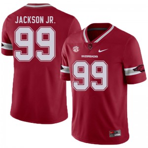 Men's University of Arkansas #99 Enoch Jackson Jr. Cardinal Alternate Football Jerseys 571061-230