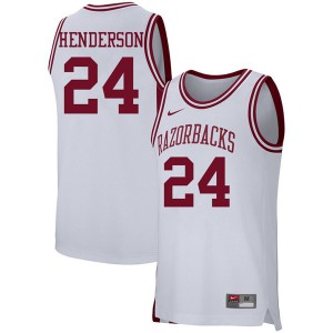 Mens Arkansas #24 Ethan Henderson White NCAA Jerseys 641080-621
