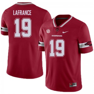 Mens University of Arkansas #19 Giovanni LaFrance Cardinal Alternate Football Jerseys 941302-884