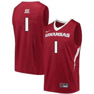 Men's University of Arkansas #1 Isaiah Joe Cardinal Embroidery Jerseys 412939-145