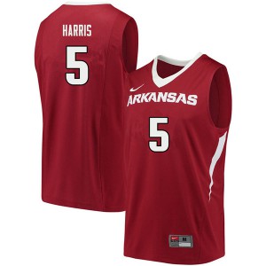 Men Arkansas Razorbacks #5 Jalen Harris Cardinal Basketball Jerseys 144103-849