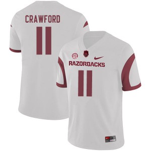 Men's Arkansas #11 Jaqualyn Crawford White Stitched Jerseys 663497-541