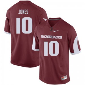 Men's Arkansas Razorbacks #10 Jordan Jones Cardinal Player Jerseys 972406-900