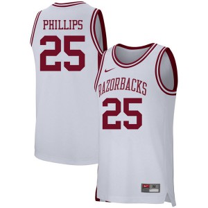 Mens Arkansas #25 Jordan Phillips White Stitch Jersey 648955-816