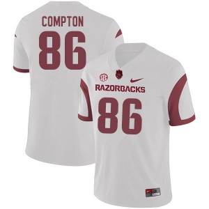 Men's Razorbacks #86 Kevin Compton White Alumni Jersey 126610-536