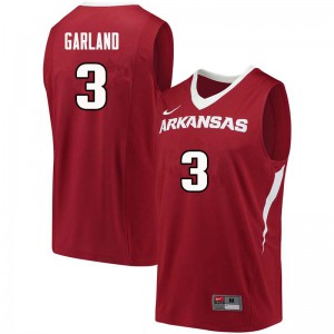 Men's Arkansas Razorbacks #3 Khalil Garland Cardinal Stitch Jersey 654714-831