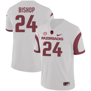 Mens University of Arkansas #24 LaDarrius Bishop White Stitched Jersey 867748-859