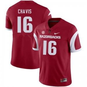 Mens Arkansas #16 Malik Chavis Cardinal Official Jerseys 765217-436