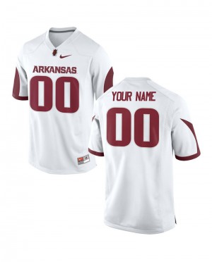 Men's Arkansas Razorbacks #00 Custom White Football Jerseys 605140-600