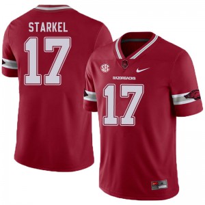 Mens University of Arkansas #17 Nick Starkel Cardinal Alternate Football Jersey 406850-597