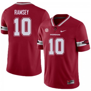 Men University of Arkansas #10 Randy Ramsey Cardinal Alternate Football Jersey 655087-606