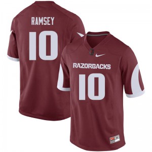 Men University of Arkansas #10 Randy Ramsey Cardinal Stitched Jersey 734412-314