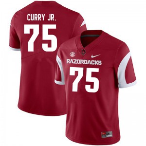 Men's Arkansas #75 Ray Curry Jr. Cardinal Stitched Jersey 570316-672