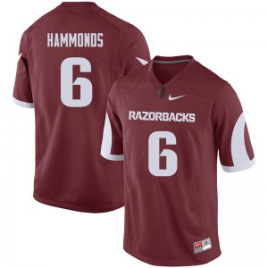 Men's Arkansas #6 T.J. Hammonds Cardinal Official Jerseys 351715-838