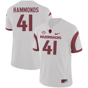 Men Arkansas #41 T.J. Hammonds White NCAA Jersey 414226-270