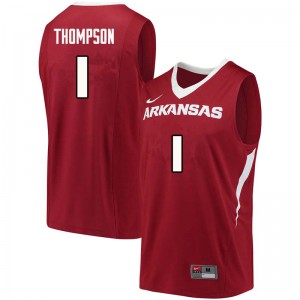 Mens Arkansas Razorbacks #1 Trey Thompson Cardinal University Jersey 909911-806