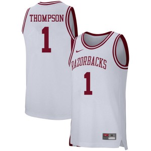 Men's Razorbacks #1 Trey Thompson White Alumni Jerseys 958183-507