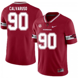 Mens Arkansas Razorbacks #90 Vito Calvaruso Cardinal Alternate Player Jersey 221127-792